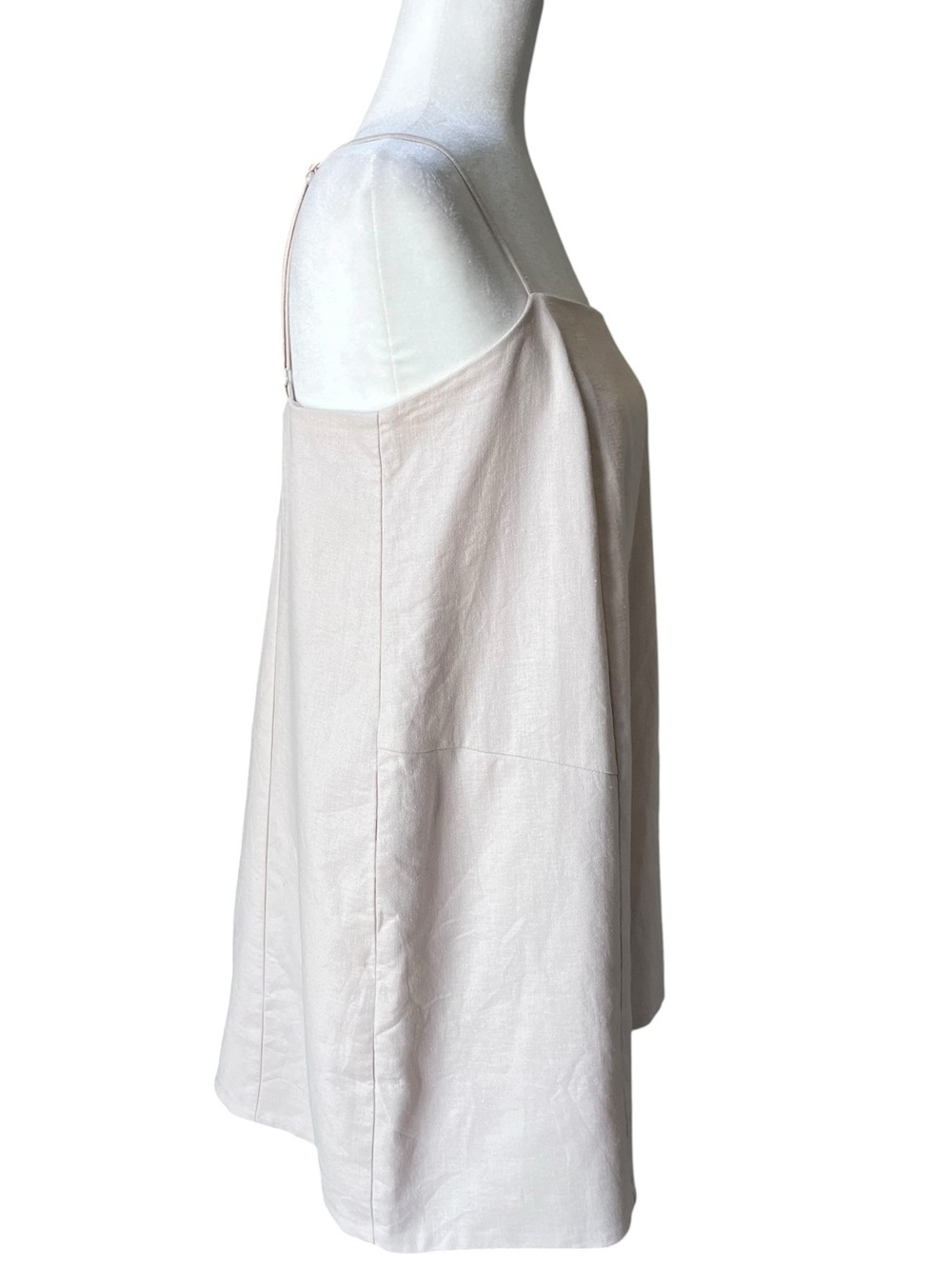 Anthropologie Mare Mare Linen Blend Strappy Mini Tent Dress Cream Size Small - Picture 4 of 11
